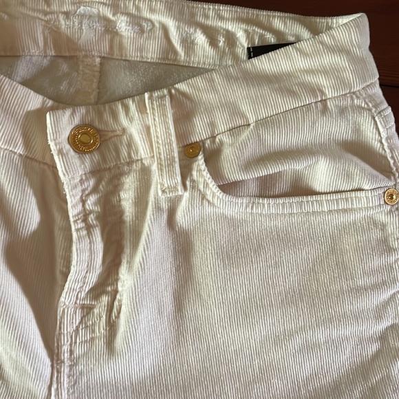 7 For All Mankind Ivory Corduroy Skinny Leg Jeans size 26 - Picture 6 of 13